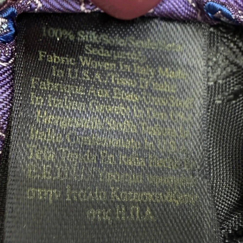 Brooks‎ Brothers Necktie Men Purple Blue Medallion Silk Classic Formal 3.25 Inch